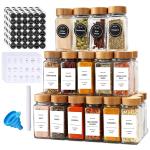 36Pcs Spice Jar Containers Set with Spice Labels, Shaker Lids & Pen